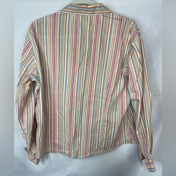 Chicos cotton blend button down in very warm colors. So soft, with zip pockets. - Picture 2 of 5